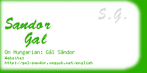 sandor gal business card