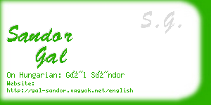 sandor gal business card